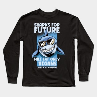 Funny Vegan Shark Lover Climate Activist Parody Long Sleeve T-Shirt